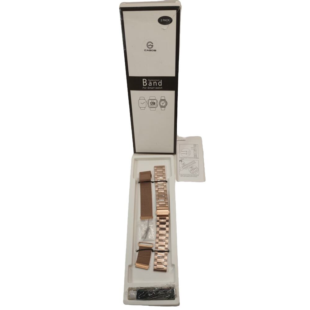Cagos Replacement Smart Watch Band Rose Gold Set 2